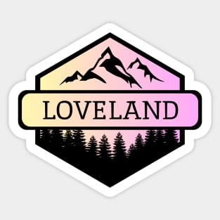 Loveland Colorado Mountains and Trees Sticker